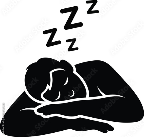 Infection Symptoms and Fatigue Burnout Sleeping Work Vector Icon On White Background