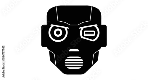 Foto Iron Man Mask Face Closeup Illustration.