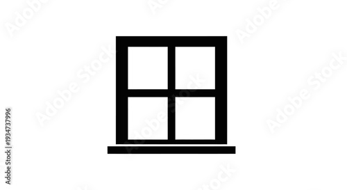 Fotografía Simple Black Window Frame Icon.