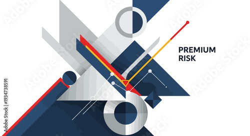 Geometric shapes in risk management concept.