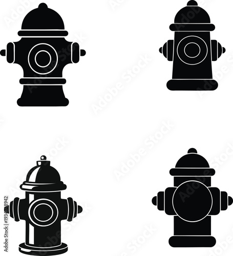 fire hydrant icon isolated. Hydrant in flat style for stock.