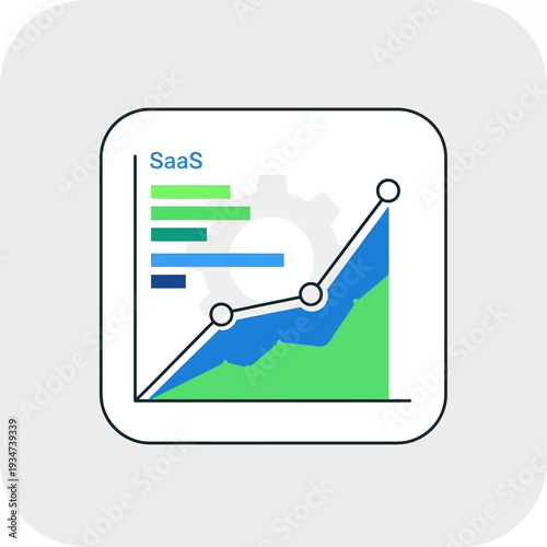 SaaS growth chart graph icon.