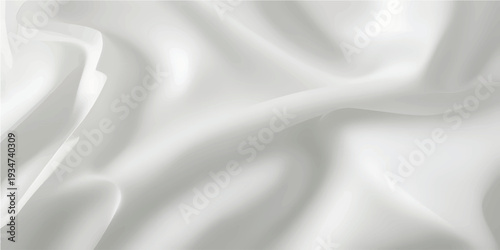 Elegant white silk and satin fabric background featuring smooth rippled waves and luxury drapery textures for a sophisticated wedding fashion backdrop