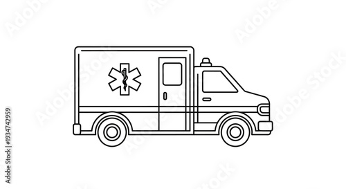 Ambulance Vehicle Line Icon