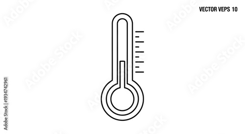 Simple Linear Thermometer Icon for Temperature Measurement