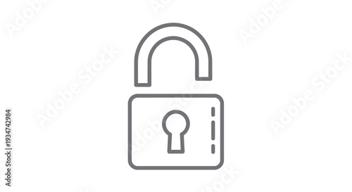 Unlocked Padlock Icon for Digital Security and Access