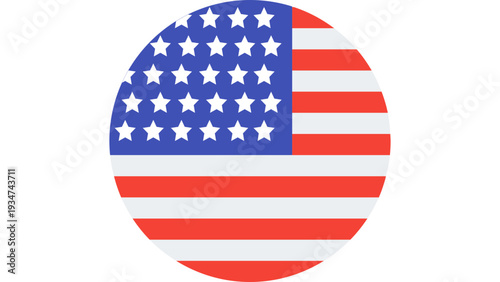 Circular emblem displaying the American flag symbolizing patriotism and national pride