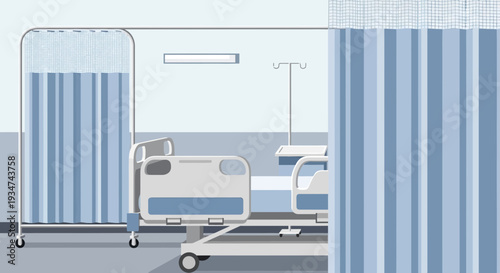 Hospital Room Visualization Of A Medical Environment Suitable For Patient Care Needs