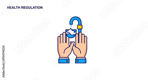 Hygiene And Cleanliness Symbolizing Health Regulation And Hand Washing Vector Illustration