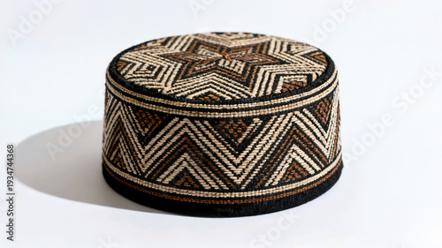 Wallpaper Mural Traditional embroidered peci hat with geometric ethnic pattern isolated on white background Torontodigital.ca