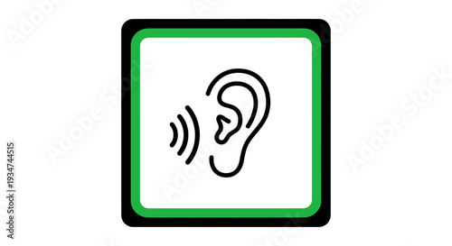 Icon Of An Ear Suggesting Sound Reception and The Act of Listening to Information