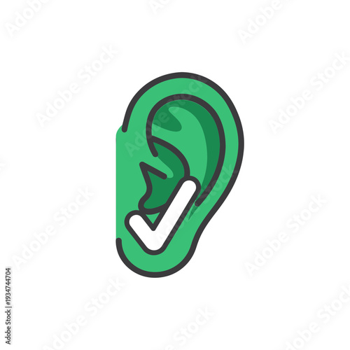 Iconic Ear Illustrating Correct Hearing, Audiology, and Auditory Health for Modern Concepts