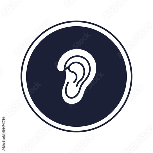 Iconic Ear Representation Within a Circular Frame Suitable for Hearing-Related Concepts