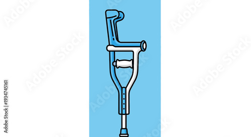 Illustrated Crutch Symbolizing Mobility Aid for Injury Recovery and Support System