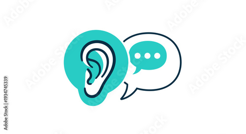 Iconic Representation Of Active Listening And Clear Communication, Simple And Elegant Design