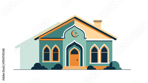 Mosque Building with Islamic Architecture Design.