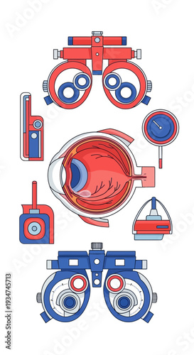 Illustrated Anatomy Of The Eye And Optical Instruments For Vision Examination And Correction