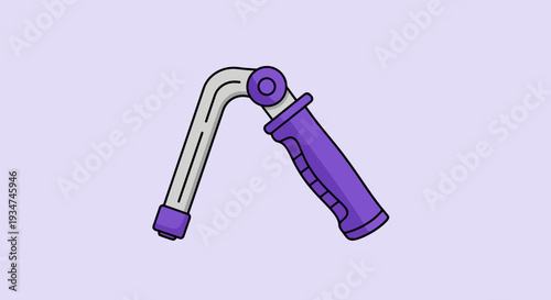 Illustrated Hand Gripper Tool Showing Strength Exercise Isolated on Light Background