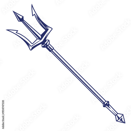 Nautical trident on display