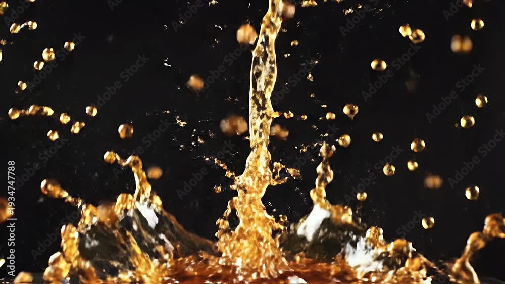 custom made wallpaper toronto digitalAmber liquid splashes and droplets captured mid-air against a dark background