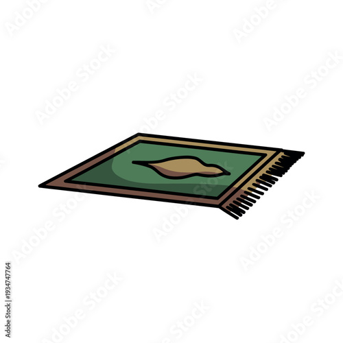 Small prayer rug icon showing a stylized design for religious devotion and meditation practice.