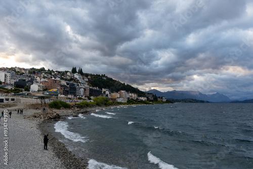 storm clouds over lake