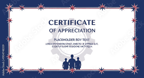 Certificate of appreciation template with silhouettes and decorative border