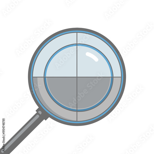 Illustrated Magnifying Glass: Symbol of Investigation, Inquiry, and Detailed Exploration