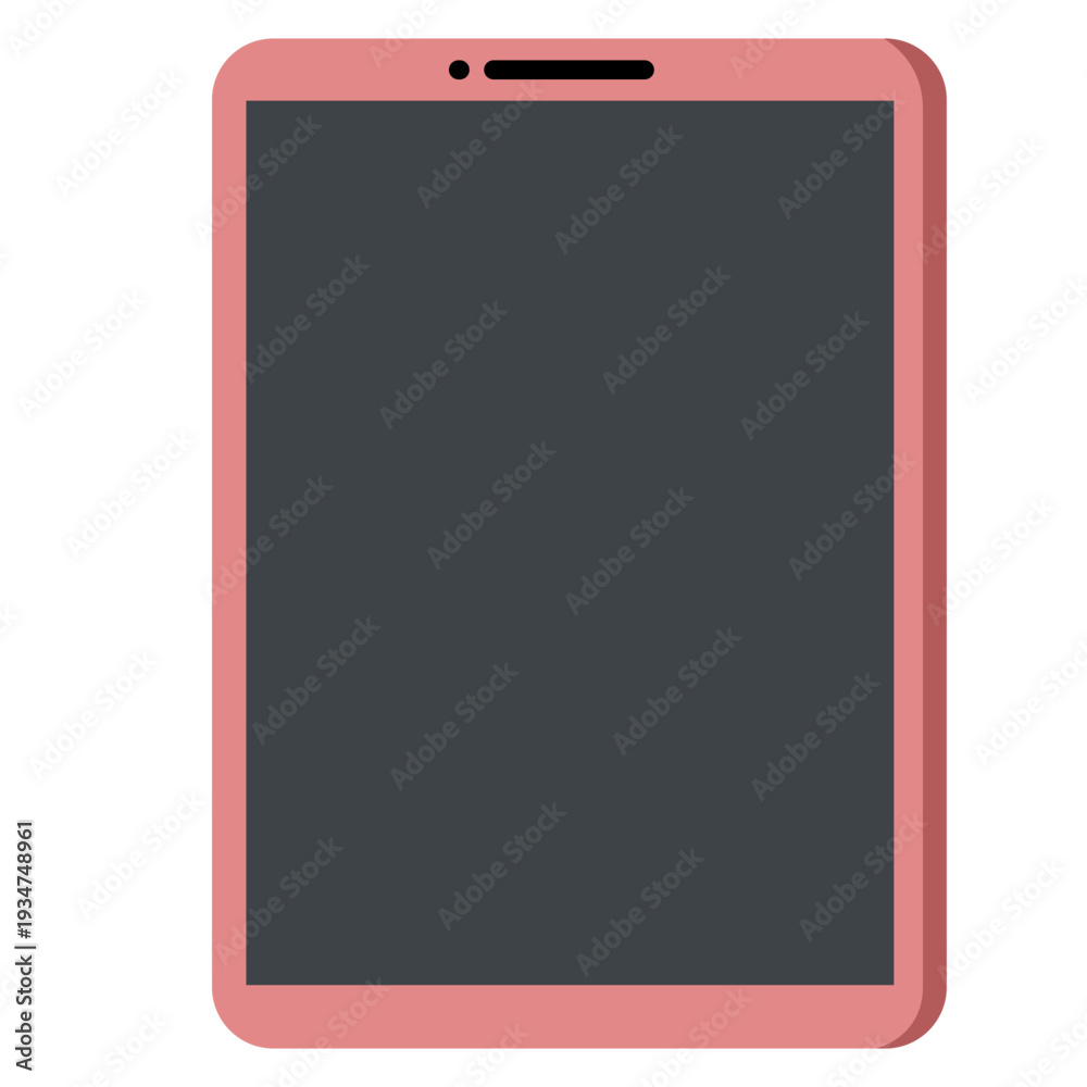 Fototapeta premium Pink smartphone mobile device perfect for communication, apps, social media, and modern connectivity with colorful flat design style.