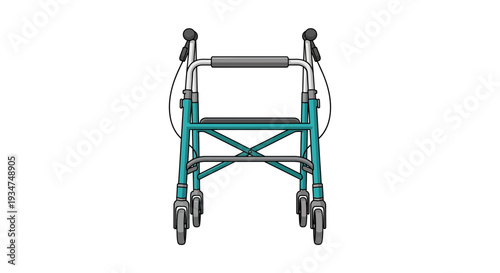 Illustrated Medical Mobility Aid: A Detailed, Isolated Illustration On A White Background
