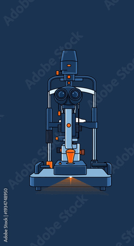 Illustrated Slit Lamp Biomicroscope: A Detailed Artistic Representation for Eye Examination and
