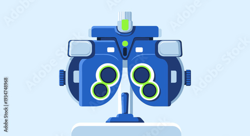 Illustrated Spectacle Refractor: A Modern Graphic Depiction of Vision Assessment Equipment