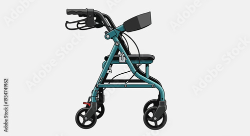 Illustrated Walker Depicting Mobility Support for Individuals in Need of Assistance