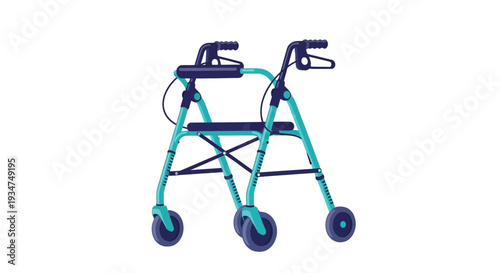 Illustrated Walker Providing Mobility and Support for Individuals with Various Needs, Modern Design