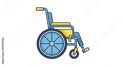 Illustrated Wheelchair Depicting Mobility And Assistance For Individuals With Disabilities