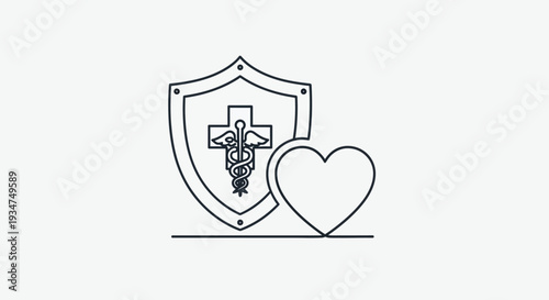 Medical protection and care symbol.