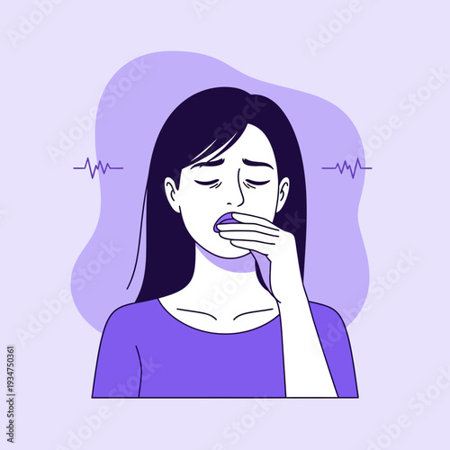 Illustration Depicting Emotional Distress and Anxiety Through Visual Representation of a Woman