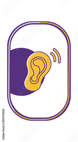 Illustration Depicting Hearing and Sound, Perfect for Medical, Audiology, And Awareness Concepts