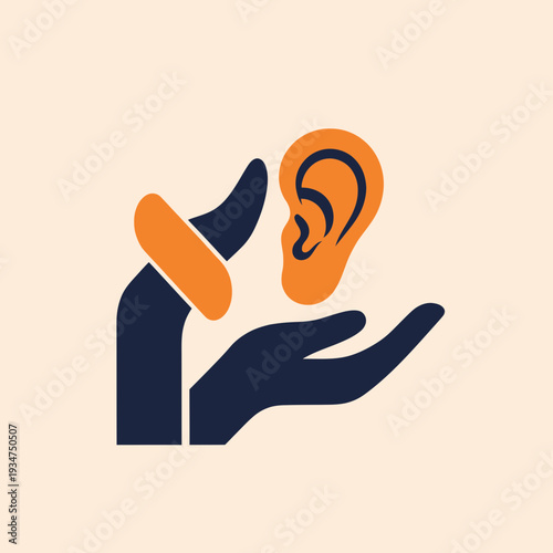 Illustration Depicting Hearing Assistance and Support Symbolizing Sound Perception and Listening