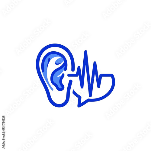 Illustration Depicting Hearing, Sound Waves, and Communication within the Ear Structure