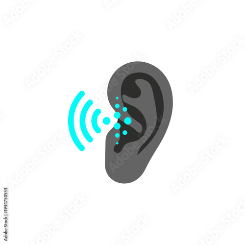 Illustration Depicting Human Ear Reception Of Sound Waves: Hearing And Auditory Perception