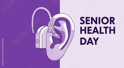 Illustration Depicting Senior Health Day Featuring Hearing Assistance Technology
