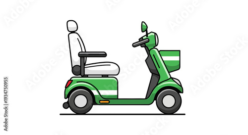 Illustration Of A Green Electric Mobility Scooter Representing Ease Of Movement