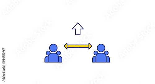 Illustration Depicting Social Interaction and Interpersonal Connection in Vector Format