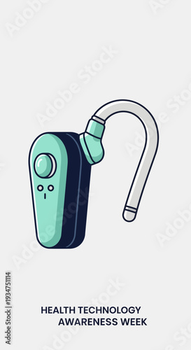 Illustration Of A Hearing Device Design Focusing On Health Technology And Medical Innovation