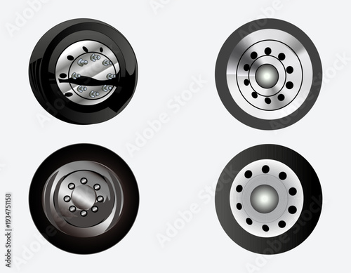 Car Rims Vector Collection – 4 Styles