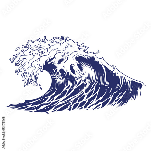 Large wave with foam cresting