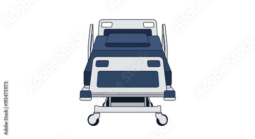Illustration Of A Hospital Bed On Wheels In A Clean Minimalist Style Design