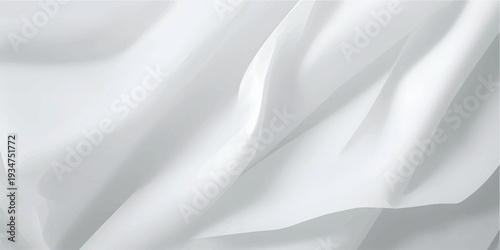 Luxury White Soft Folded Paper Fabric Texture Background for Elegant Minimal Design