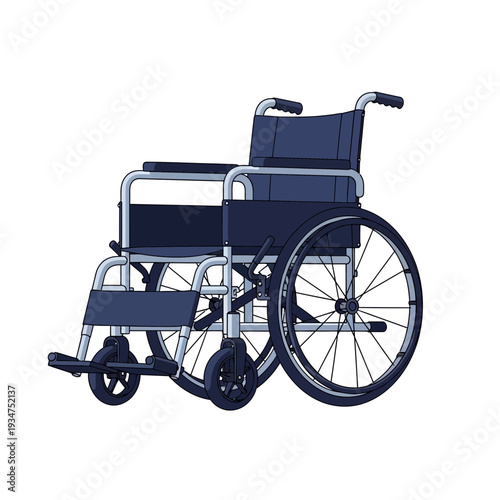 Illustration Of A Modern Wheelchair Representing Mobility, Accessibility, And Healthcare Equipment